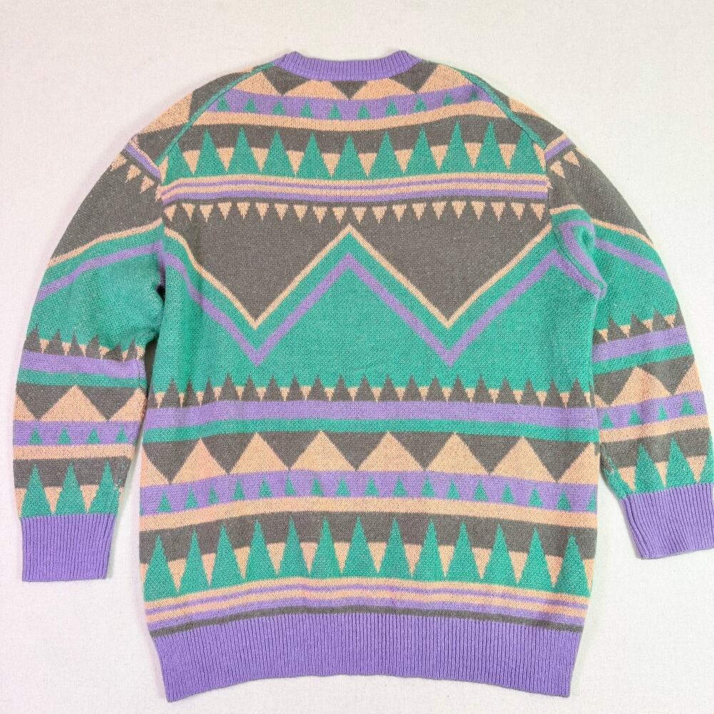 Notice The Reckless x Asa Steinars Oversized Geometric Crewneck Sweater Womens M - Picture 9 of 13